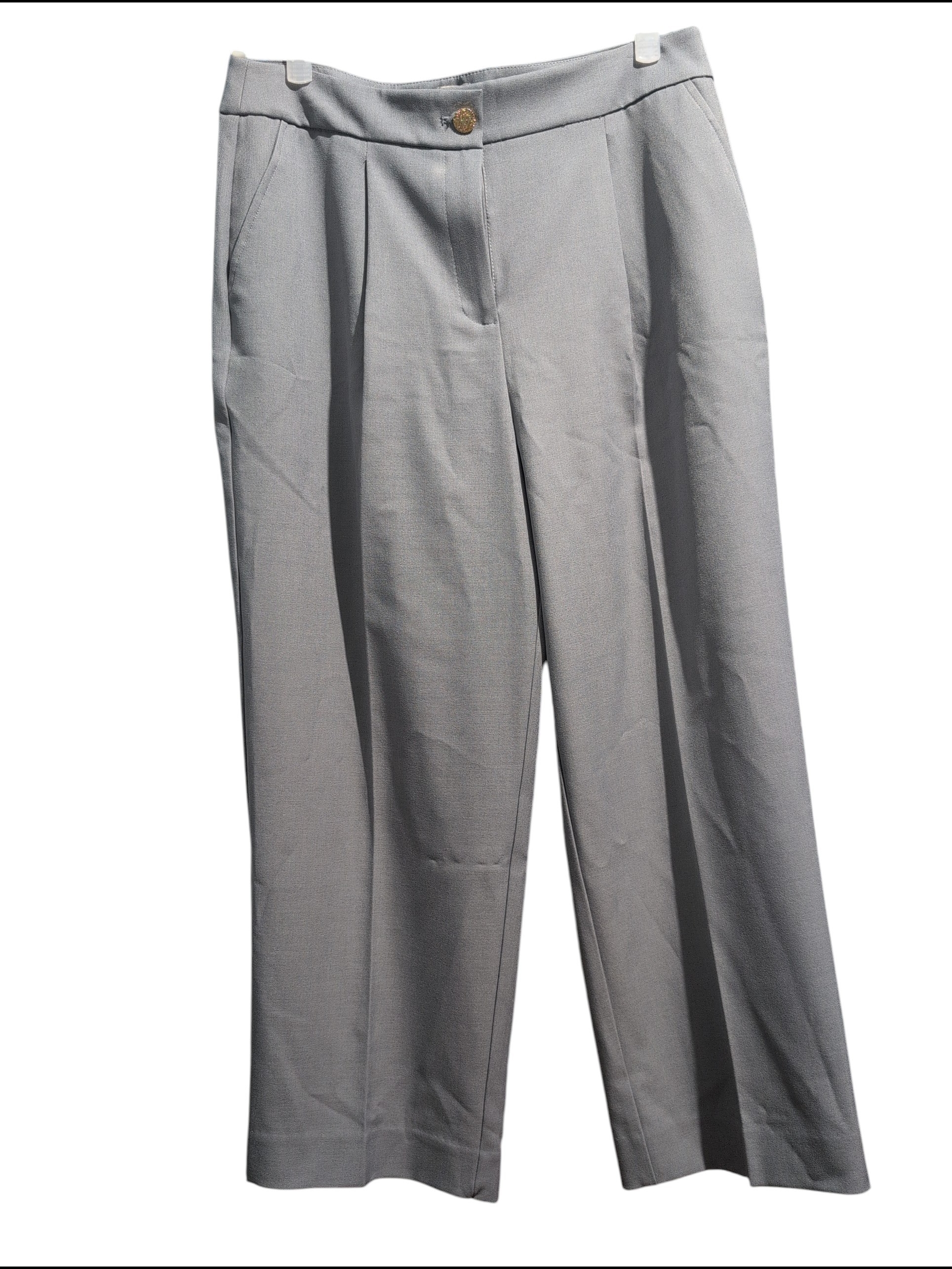 Anne Klein Gray Wide Leg Dress Pants Slacks 8p Petite